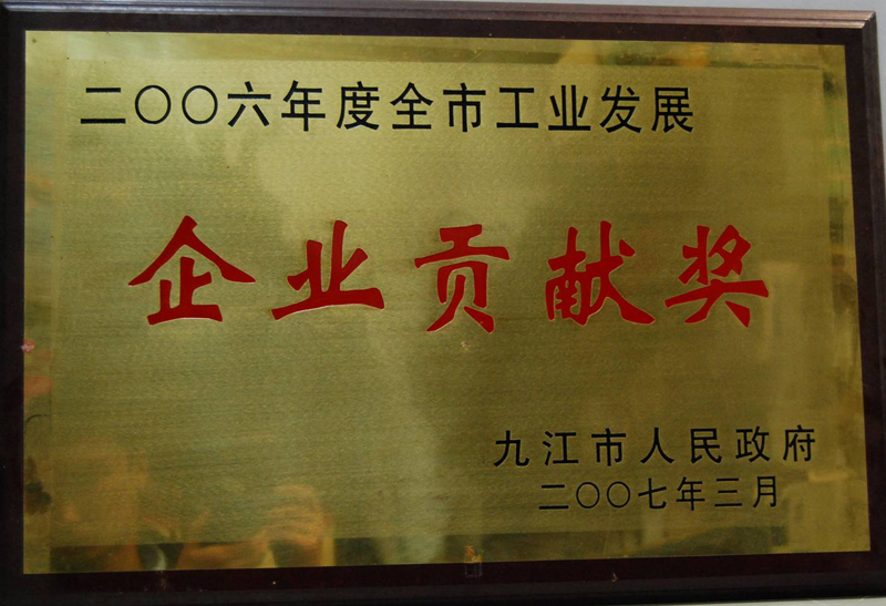 全市企業(yè)貢獻獎（江西亞東）