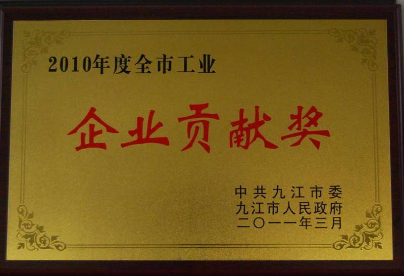 全市工業(yè)企業(yè)貢獻獎（江西亞東）