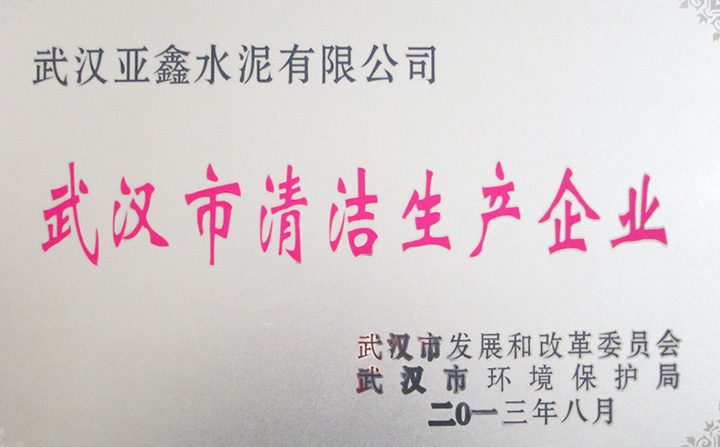 清潔生產(chǎn)企業(yè)（武漢亞鑫）